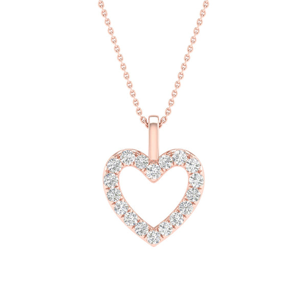 Heart Silhouette Drop Necklace_Product angle_1/5 Ct. - 1
