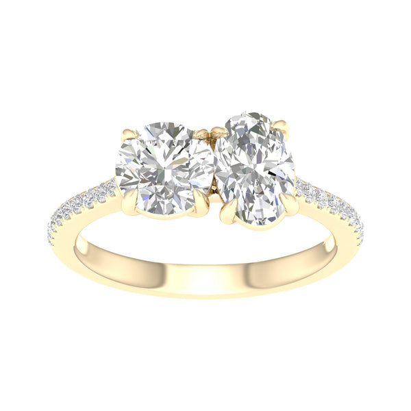 Atmos Round Oval Two Stone Diamond Ring_Product Angle_PCP Main Image