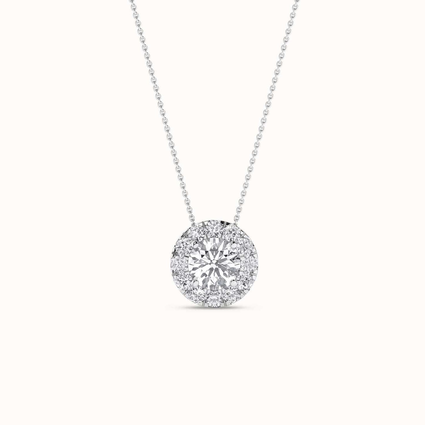 Round Halo Necklace_Product Angle_PCP Main Image