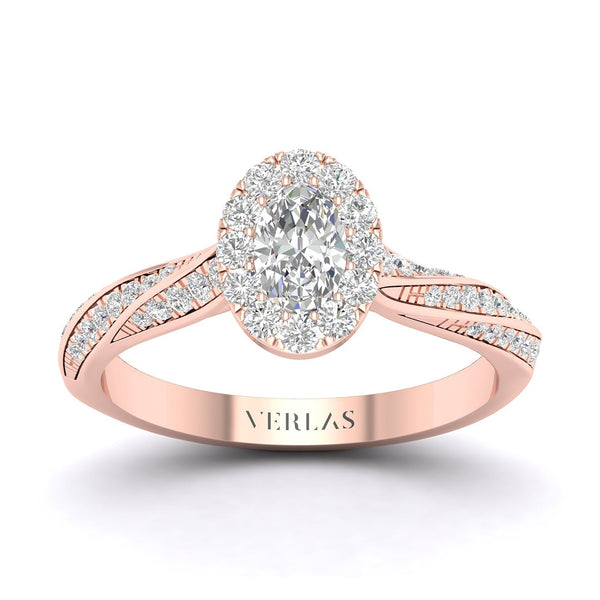 Swirl Iconic Ellipse Halo Ring