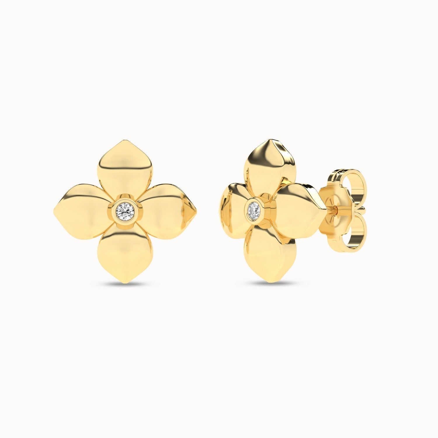 La Fleur Diamond Studs_Product Angle_0.03Ct. - 2