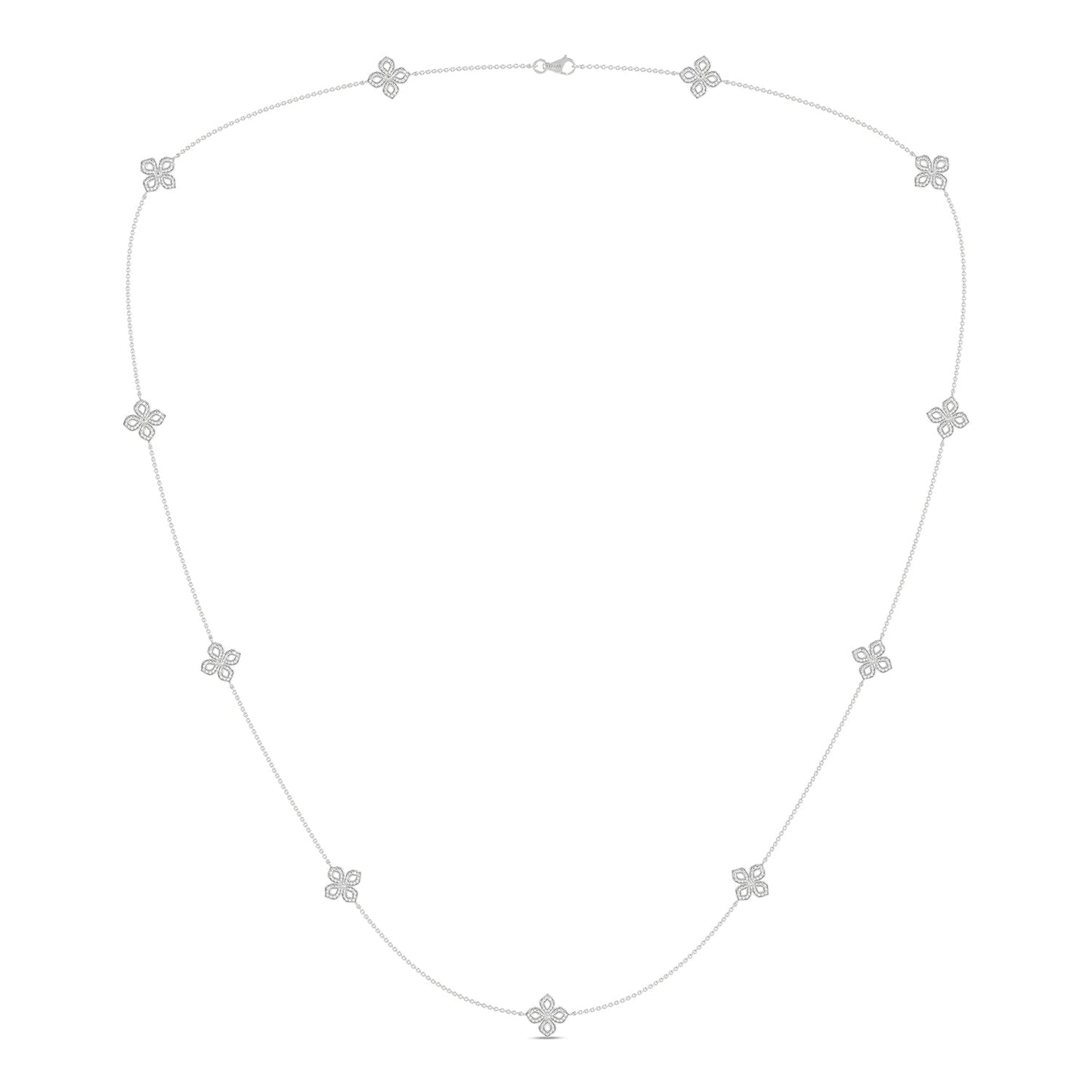 La Fleur Petite Diamond Silhouette Stationed Necklace_Product Angle_1 1/3 - 3