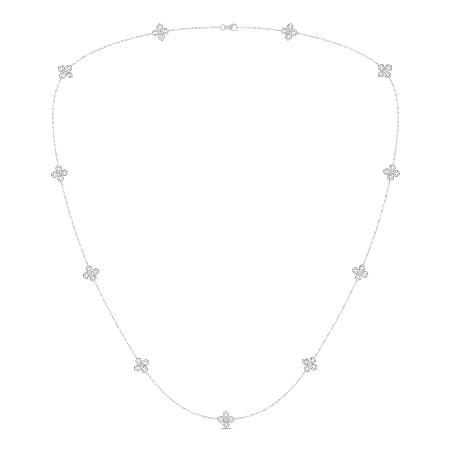 La Fleur Petite Diamond Silhouette Stationed Necklace_Product Angle_1 1/3 - 3