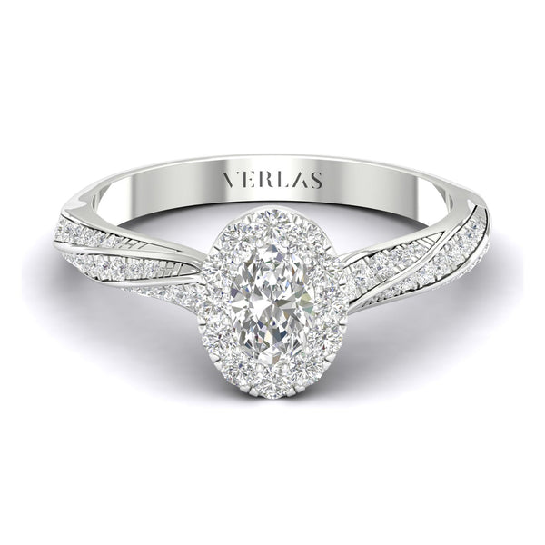 Swirl Iconic Ellipse Halo Ring