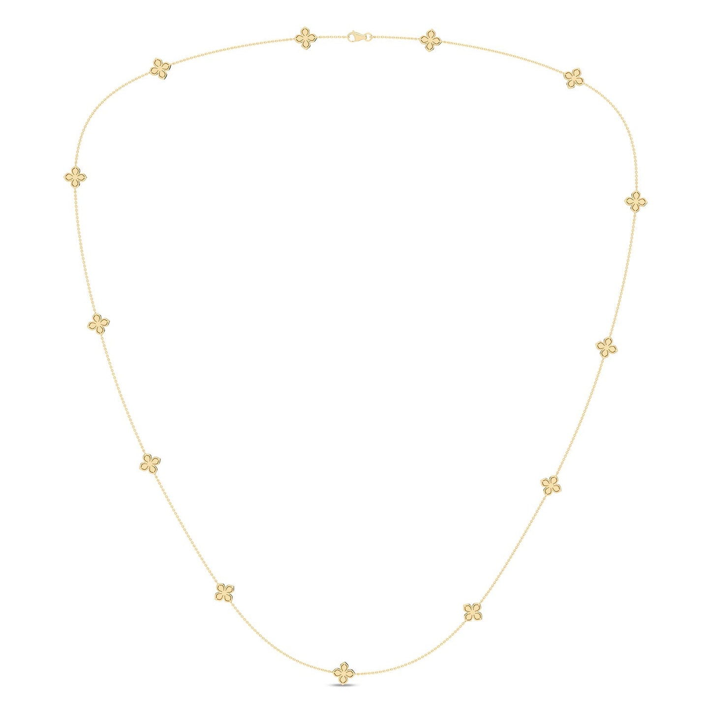 La Fleur Petite Diamond Radiant Stationed Necklace_Product Angle_1 3/4 - 3