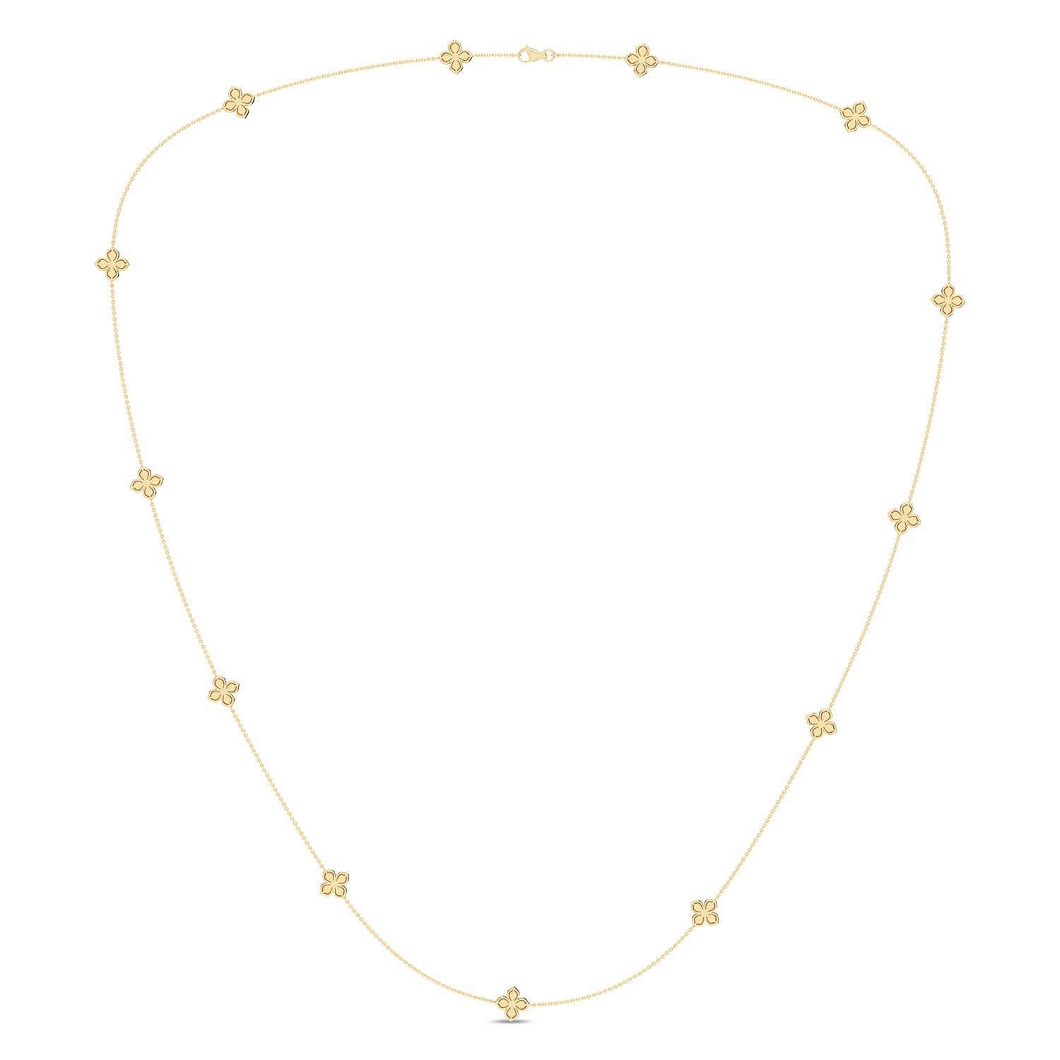 La Fleur Petite Diamond Radiant Stationed Necklace_Product Angle_1 3/4 - 3