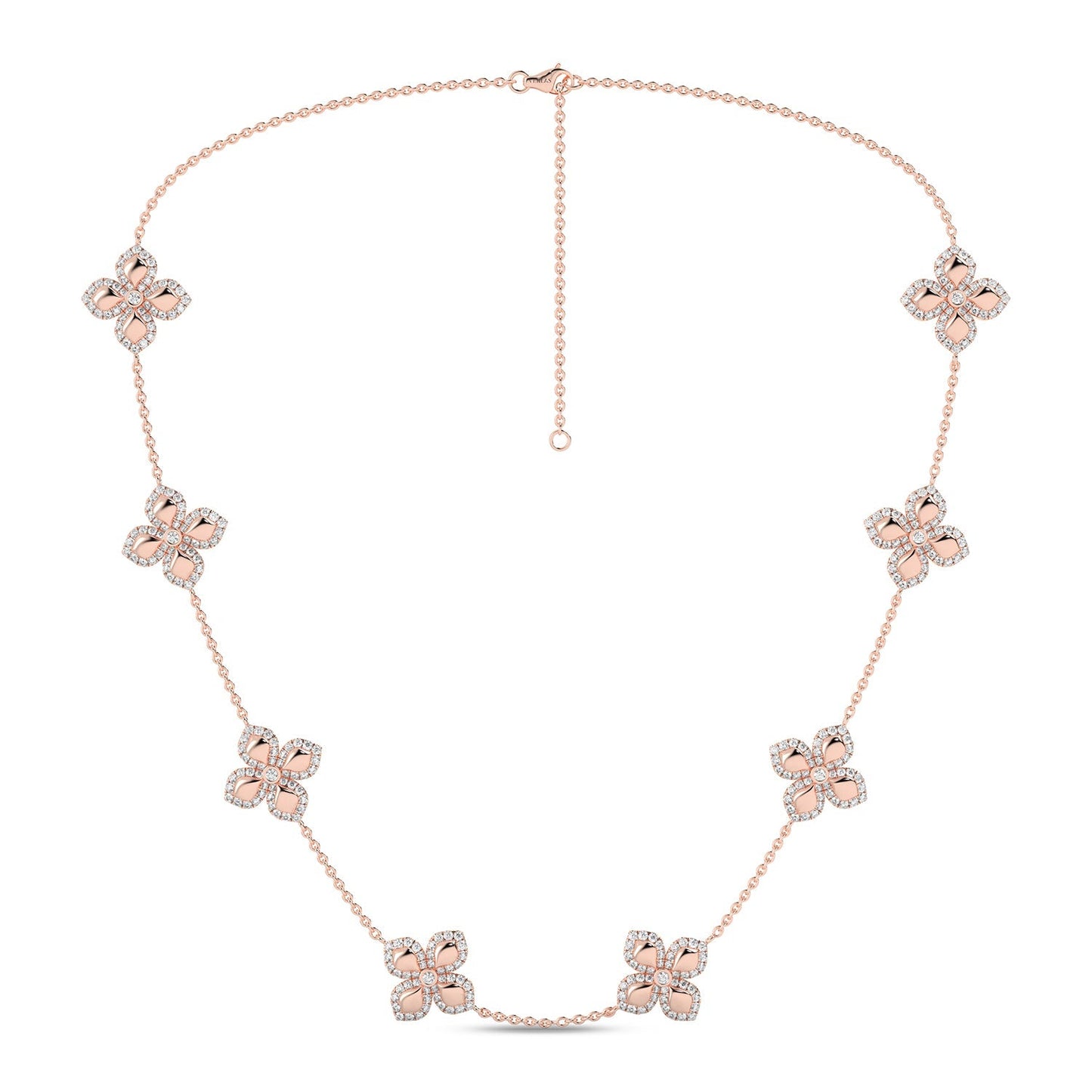 La Fleur Diamond Contour Stationed Necklace_Product Angle_PCP Main Image