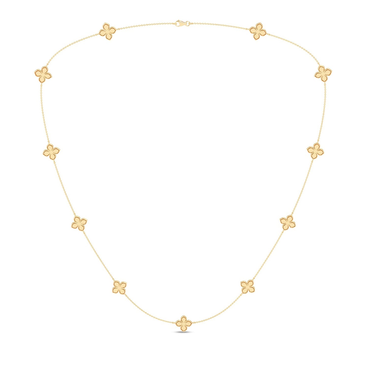 La Fleur Petite Diamond Contour Stationed Necklace_Product Angle_1 3/4 - 3