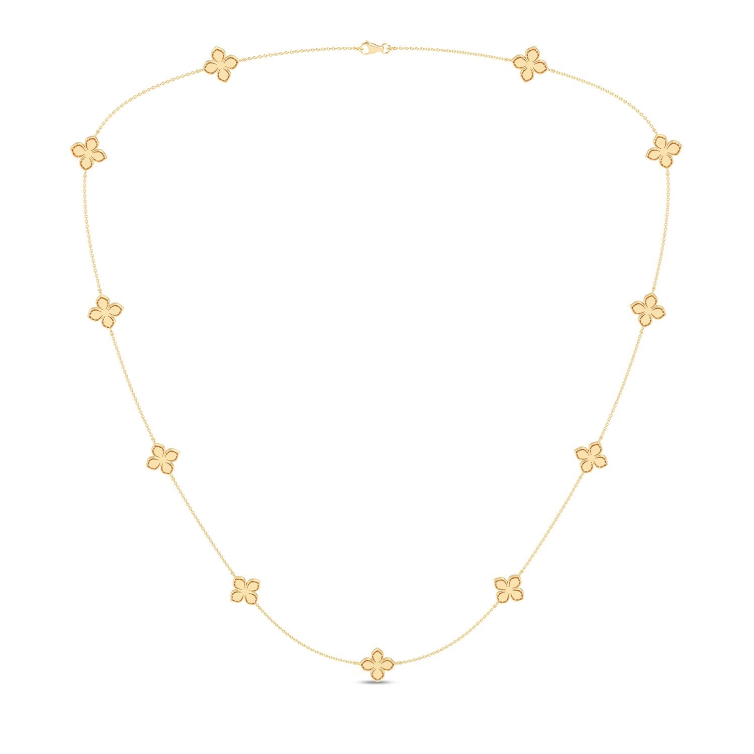 La Fleur Petite Diamond Contour Stationed Necklace_Product Angle_1 3/4 - 3