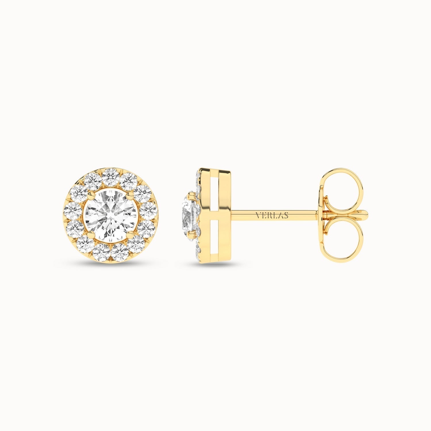 Round Halo Studs_Product Angle_1/2Ct. - 1