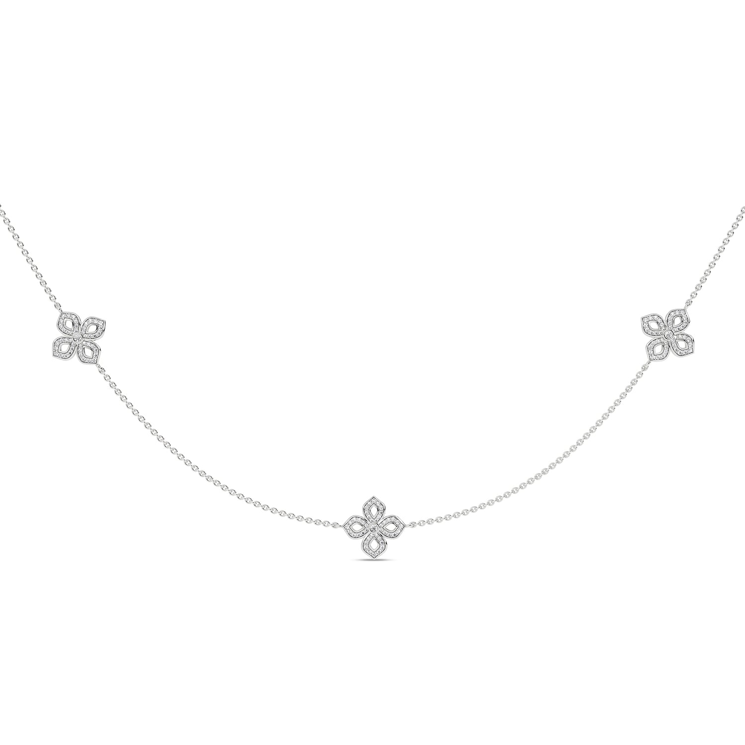 La Fleur Petite Diamond Silhouette Stationed Necklace_Product Angle_1 1/3 - 4