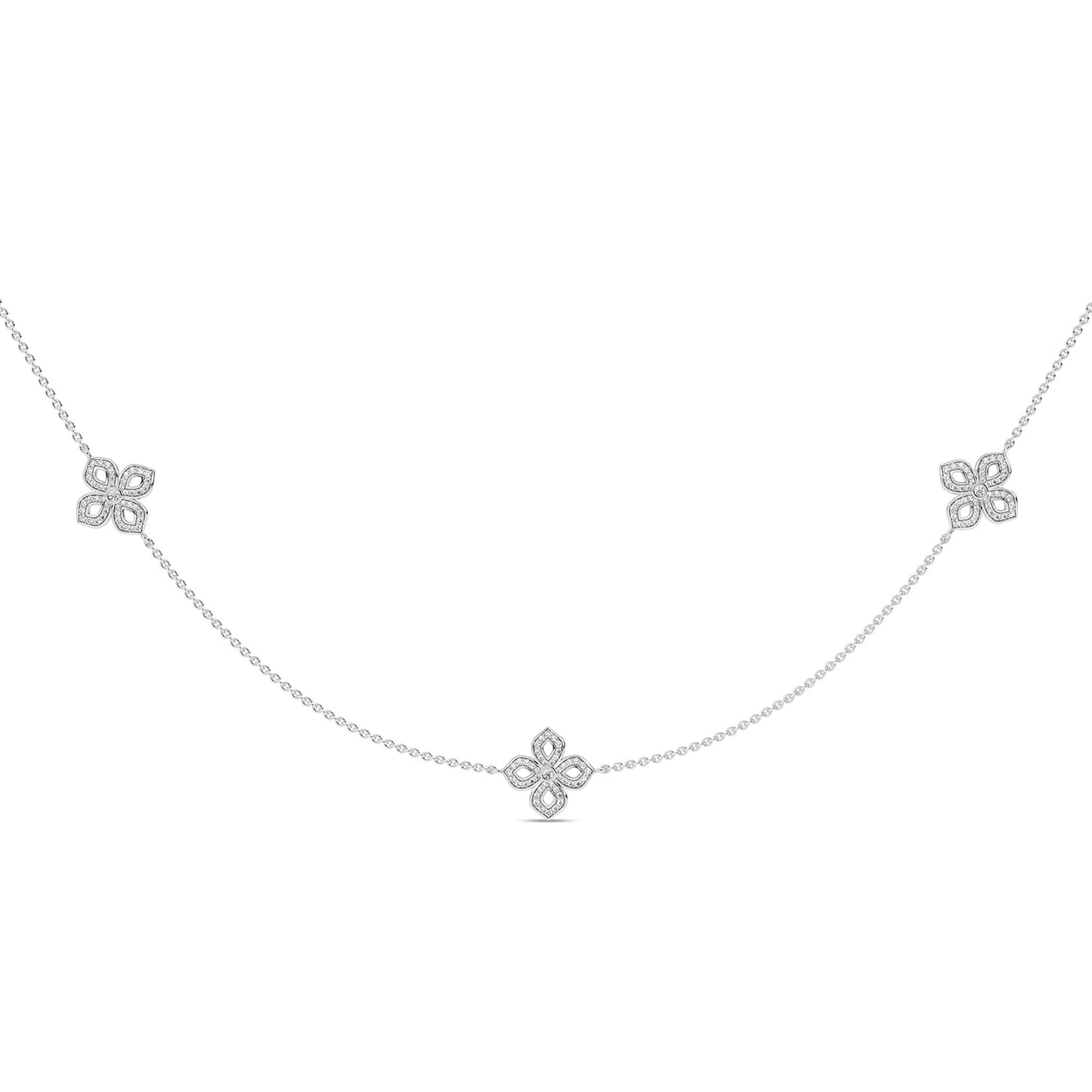 La Fleur Petite Diamond Silhouette Stationed Necklace_Product Angle_1 1/3 - 4