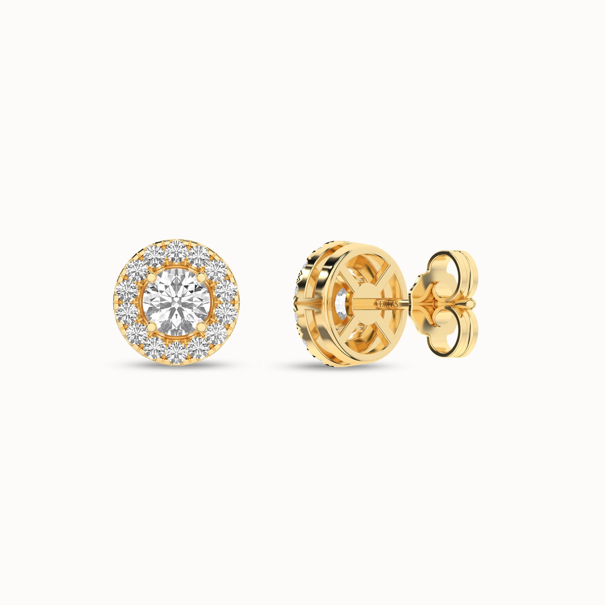 Round Halo Studs_Product Angle_3/4Ct. - 3