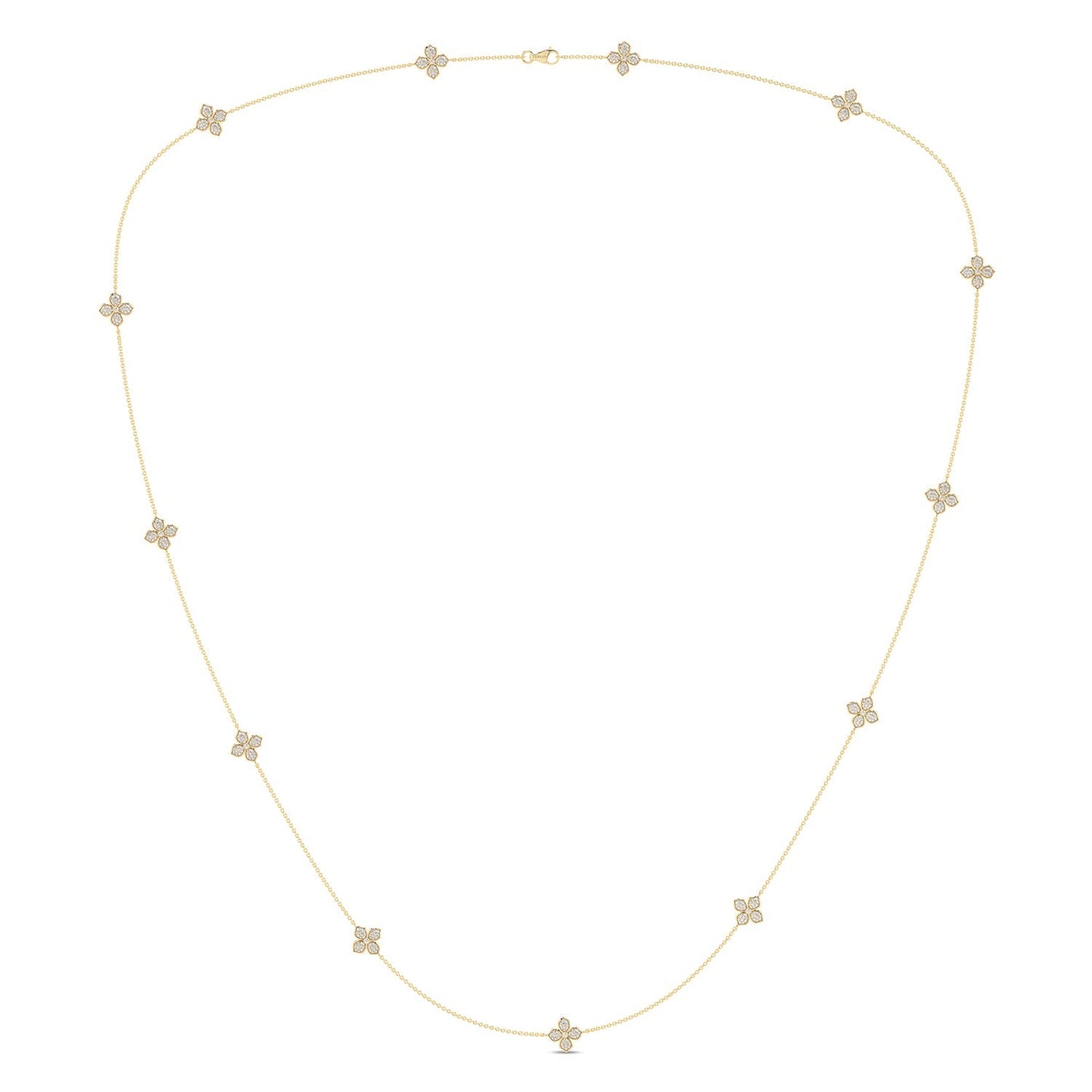 La Fleur Petite Diamond Radiant Stationed Necklace_Product Angle_PCP Main Image