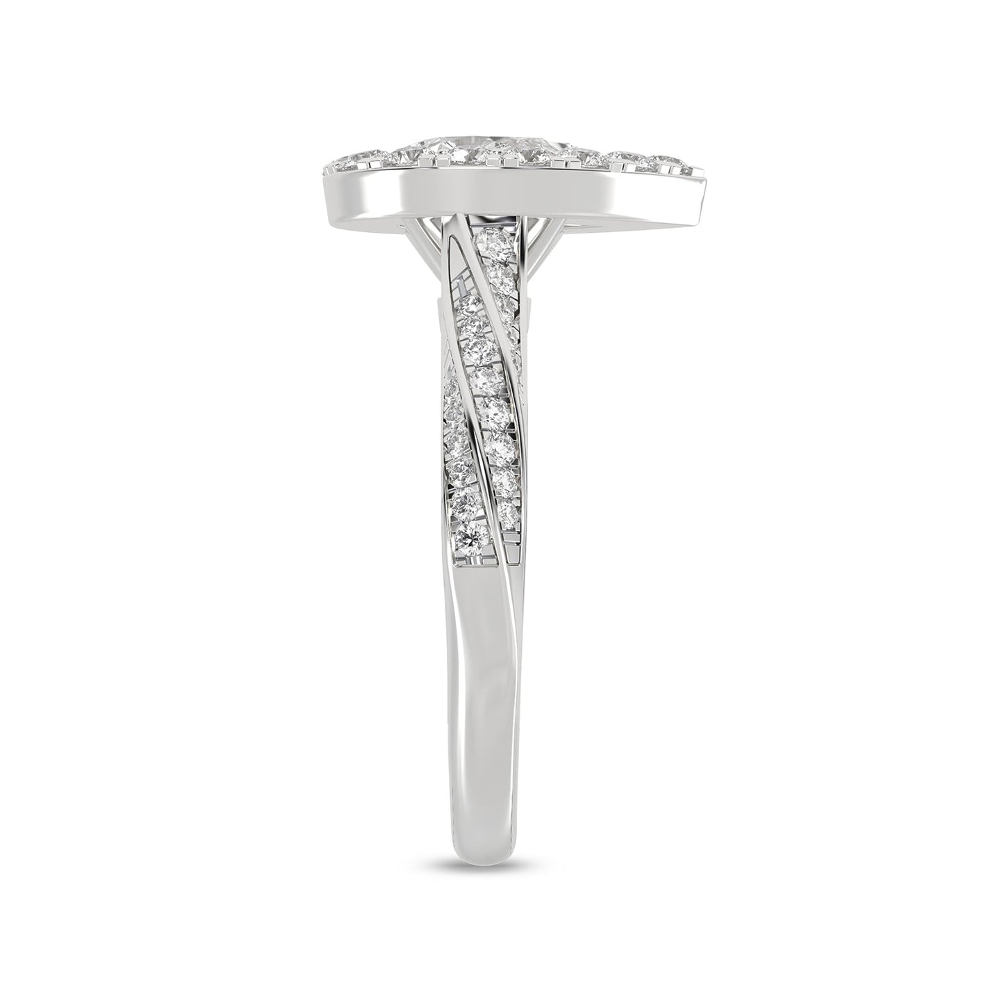 Swirl Iconic Dewdrop Halo Ring