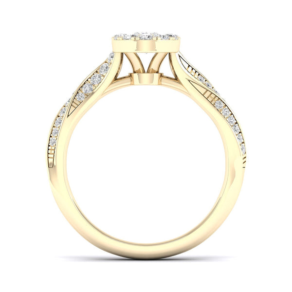 Swirl Iconic Ellipse Halo Ring