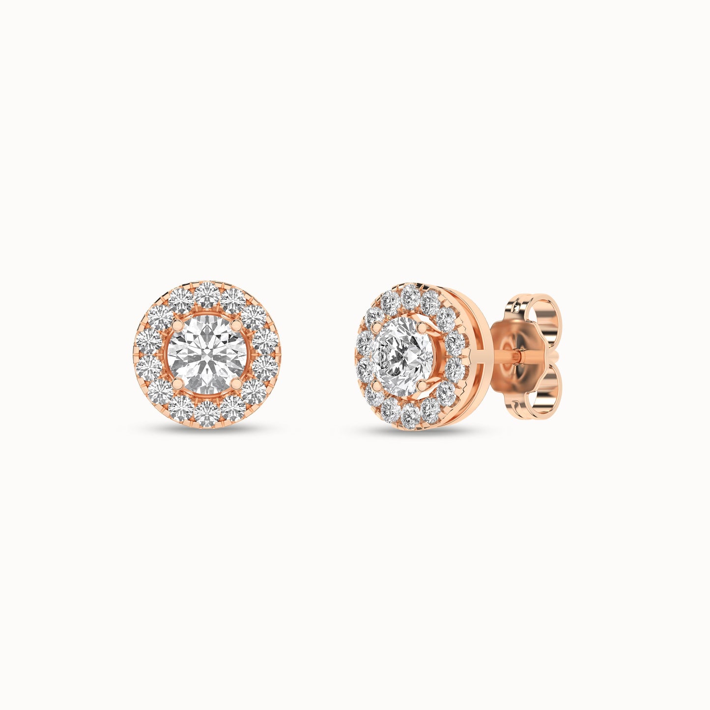 Round Halo Studs_Product Angle_3/4Ct. - 2