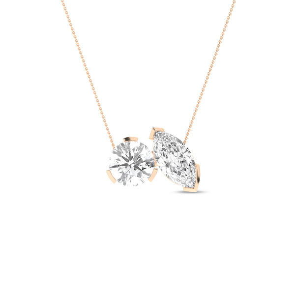 Atmos Round Marquise Diamond Two-Stone Necklace_Product Angle_PCP Main Image