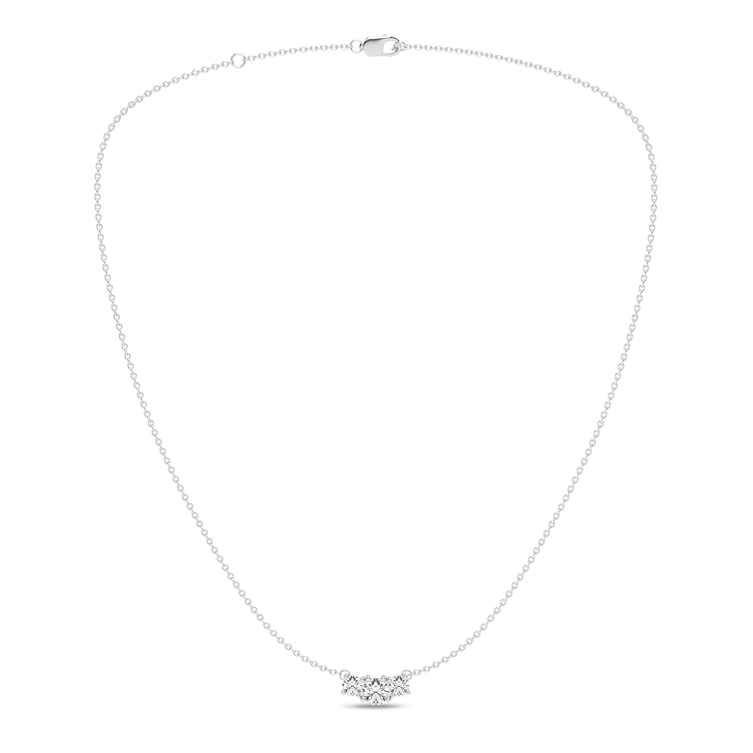 3-Stone Atmos Diamond Necklace_Product Angle_1/2 Ct. - 1