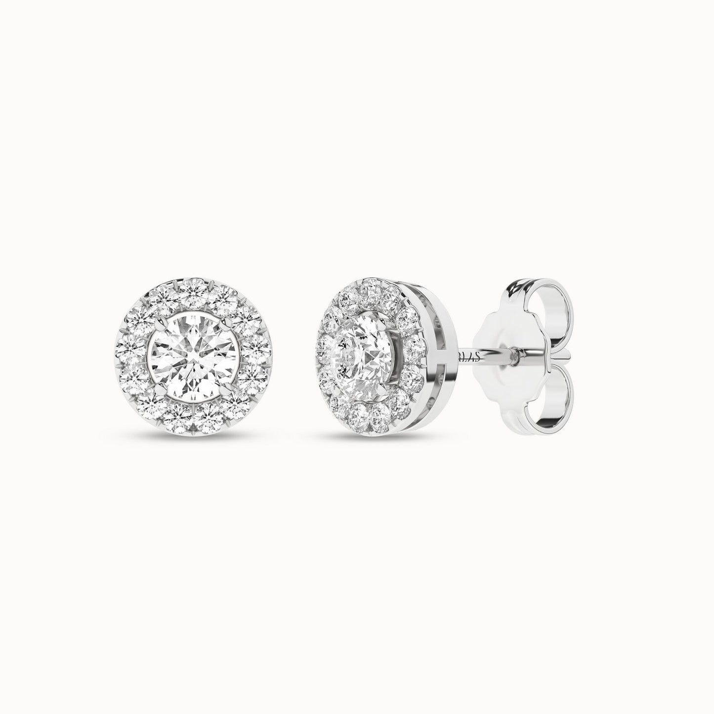 Round Halo Studs_Product Angle_1/2Ct. - 2