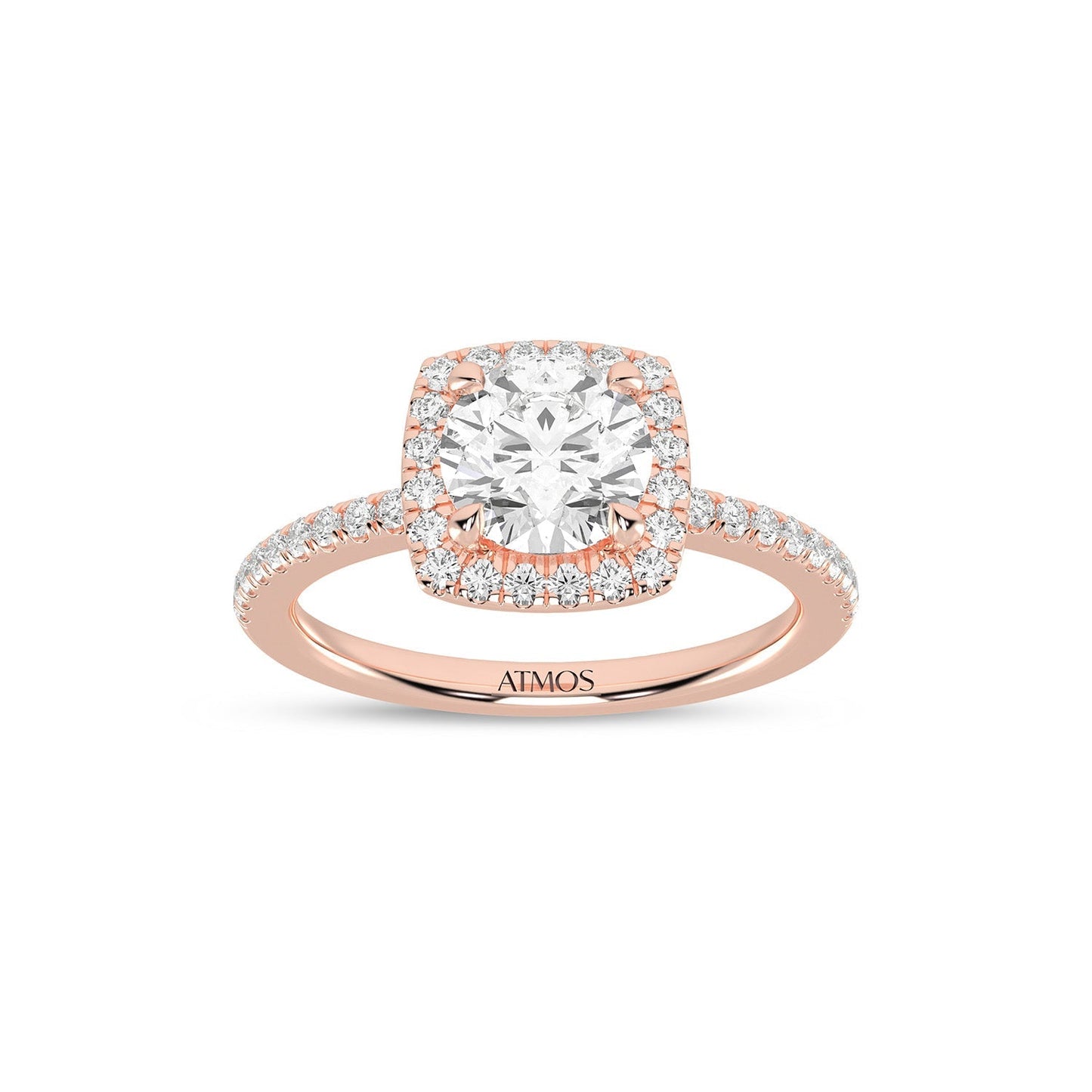 Luxe Round Center Princess Halo Ring