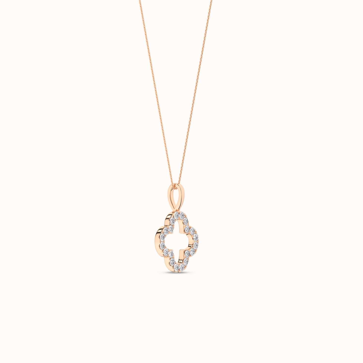 Clover Silhouette Drop Necklace_Product Angle_1/5Ct. - 2