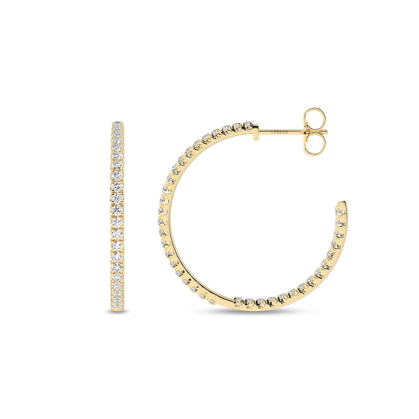 Petite Inside Out Atmos Diamond Hoops_Product angle _PCP Main Image