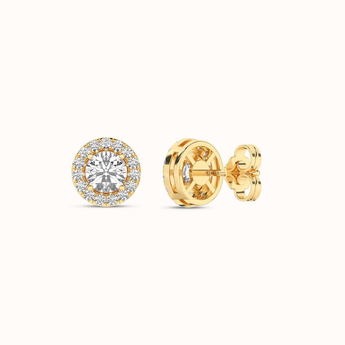 Round Halo Studs_Product Angle_1Ct. - 3