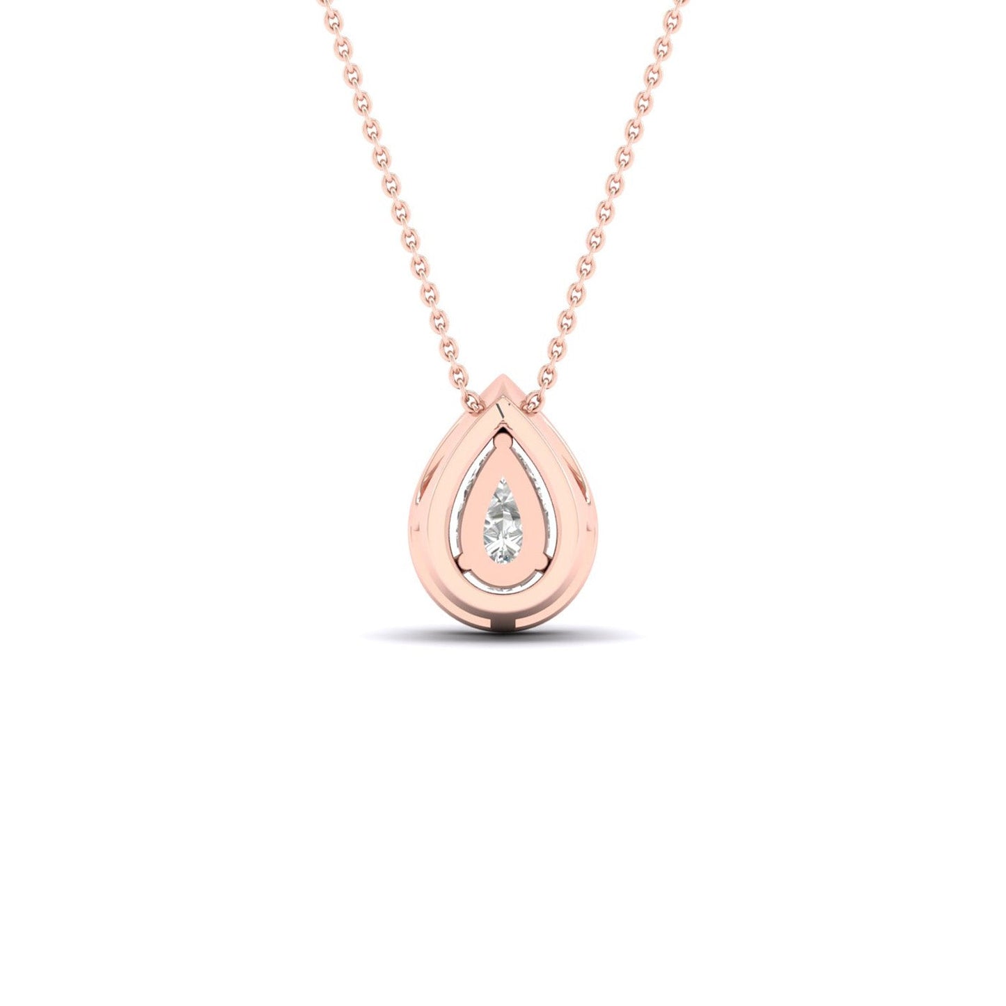 Petite Dewdrop Halo Necklace_Product angle_1/6 Ct. - 3