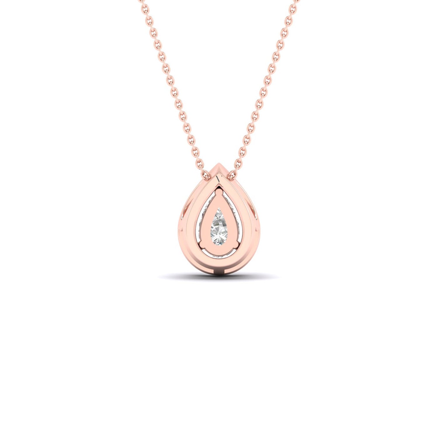 Petite Dewdrop Halo Necklace_Product angle_1/6 Ct. - 3