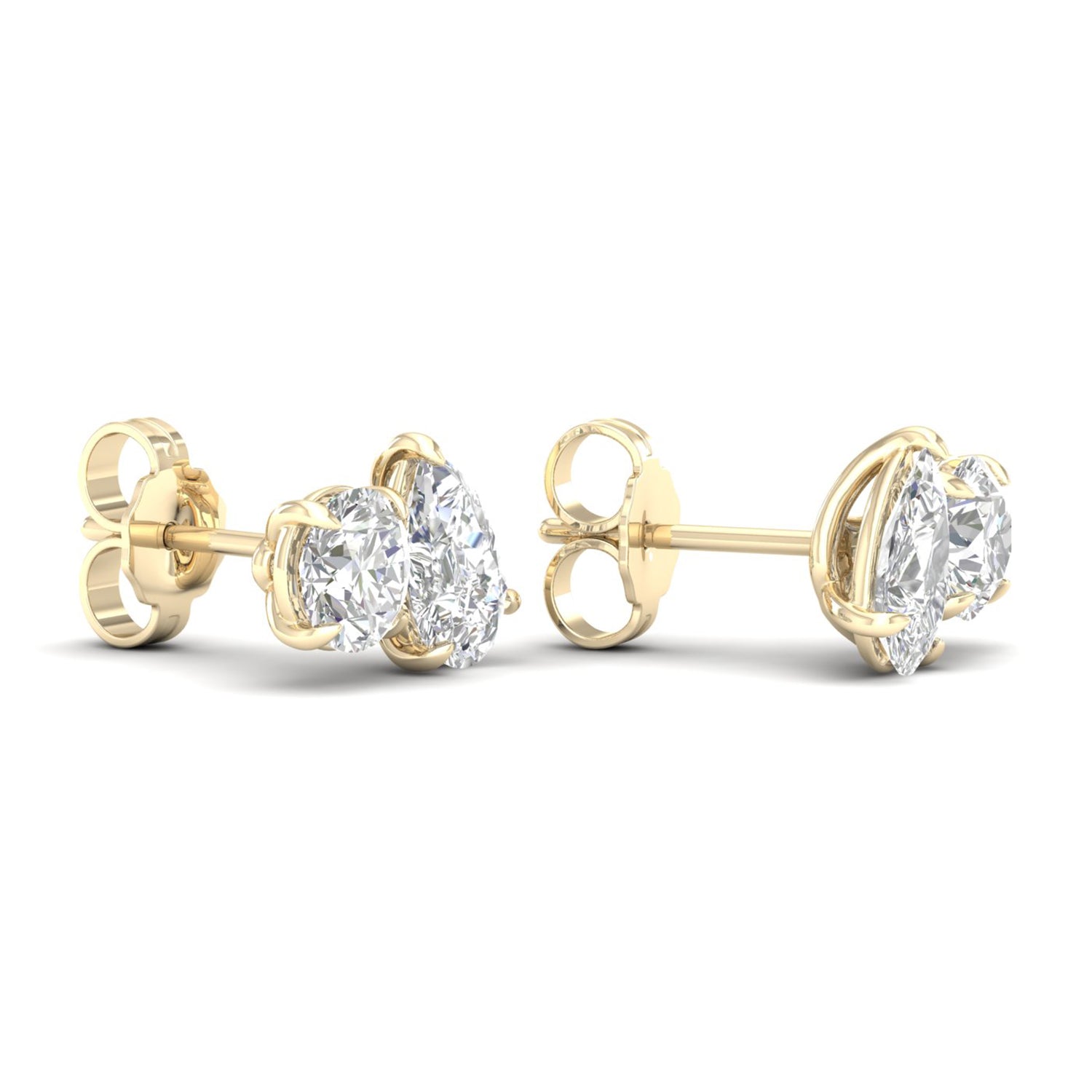 Atmos Round Pear Diamond Two Stone Studs_Product angle _2 - 3