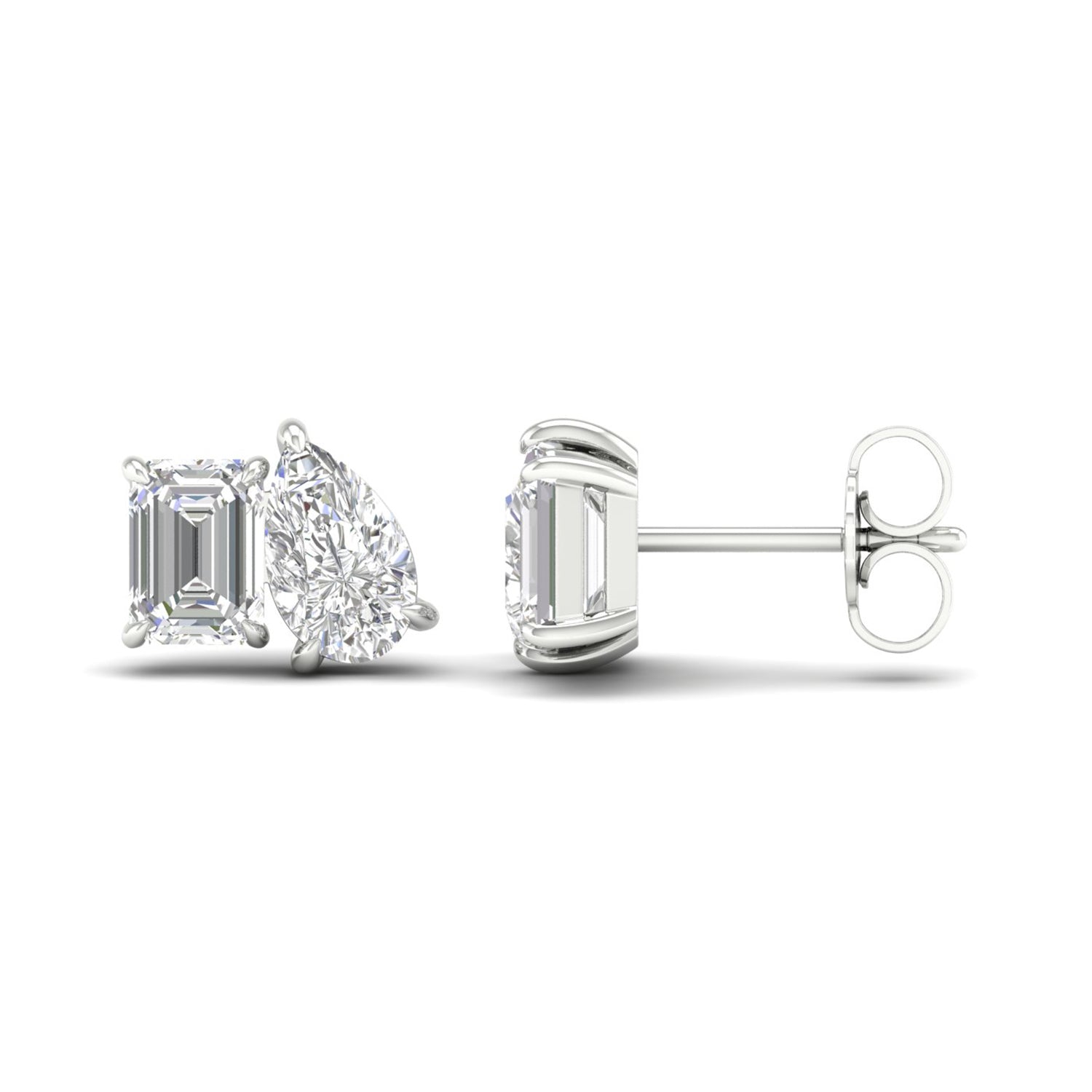 Atmos Emerald Pear Diamond Two Stone Studs_Product angle _2 - 1