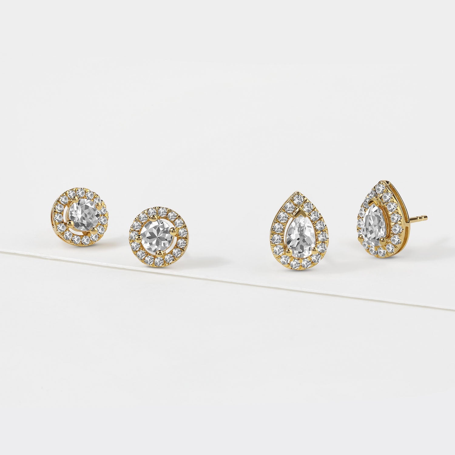 Dewdrop Halo Studs_Product Angle_Creative Image