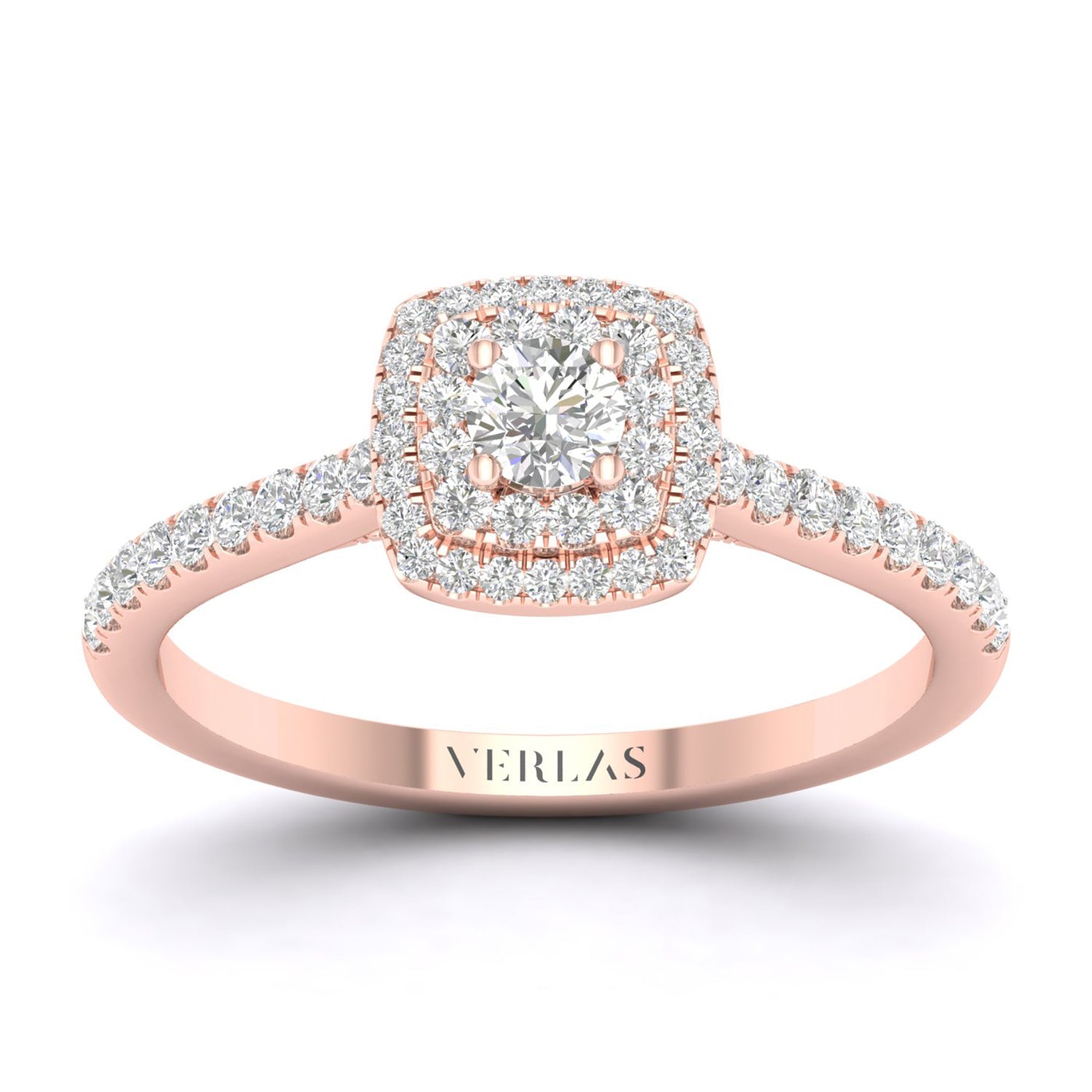 Quaint Signature Round Princess Double Halo Ring_Product Angle_1/2 - 5