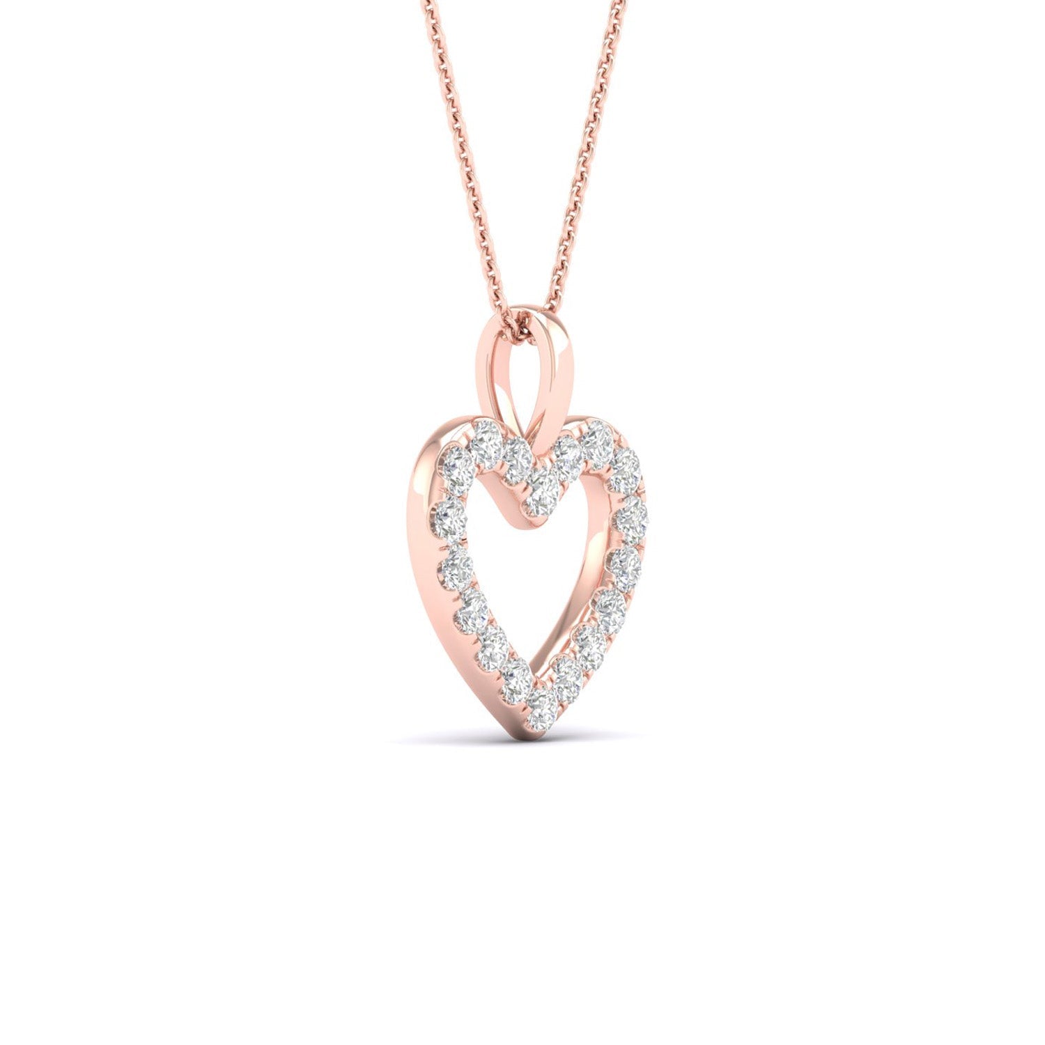 Heart Silhouette Drop Necklace_Product angle_1/5 Ct. - 2