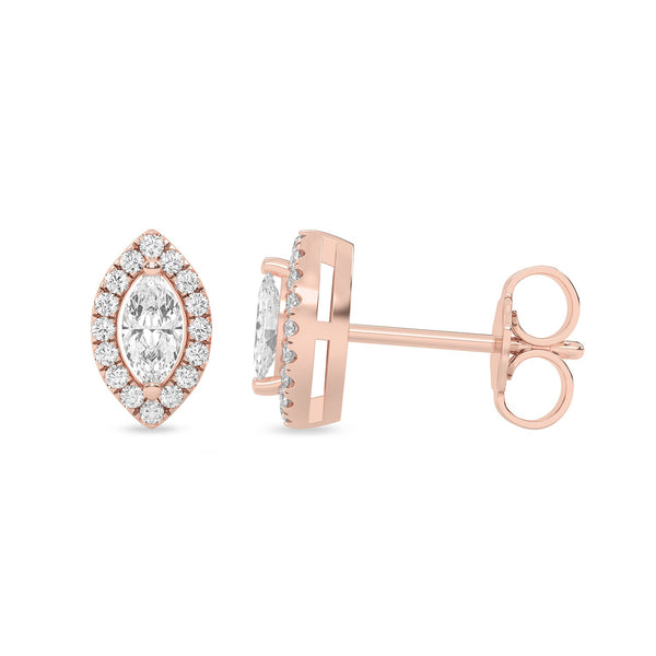 Marquise Halo Studs_Product Angle_1/3 Ct. -  1 