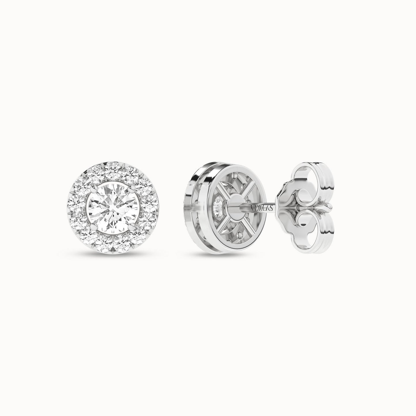 Round Halo Studs_Product Angle_1/2Ct. - 3