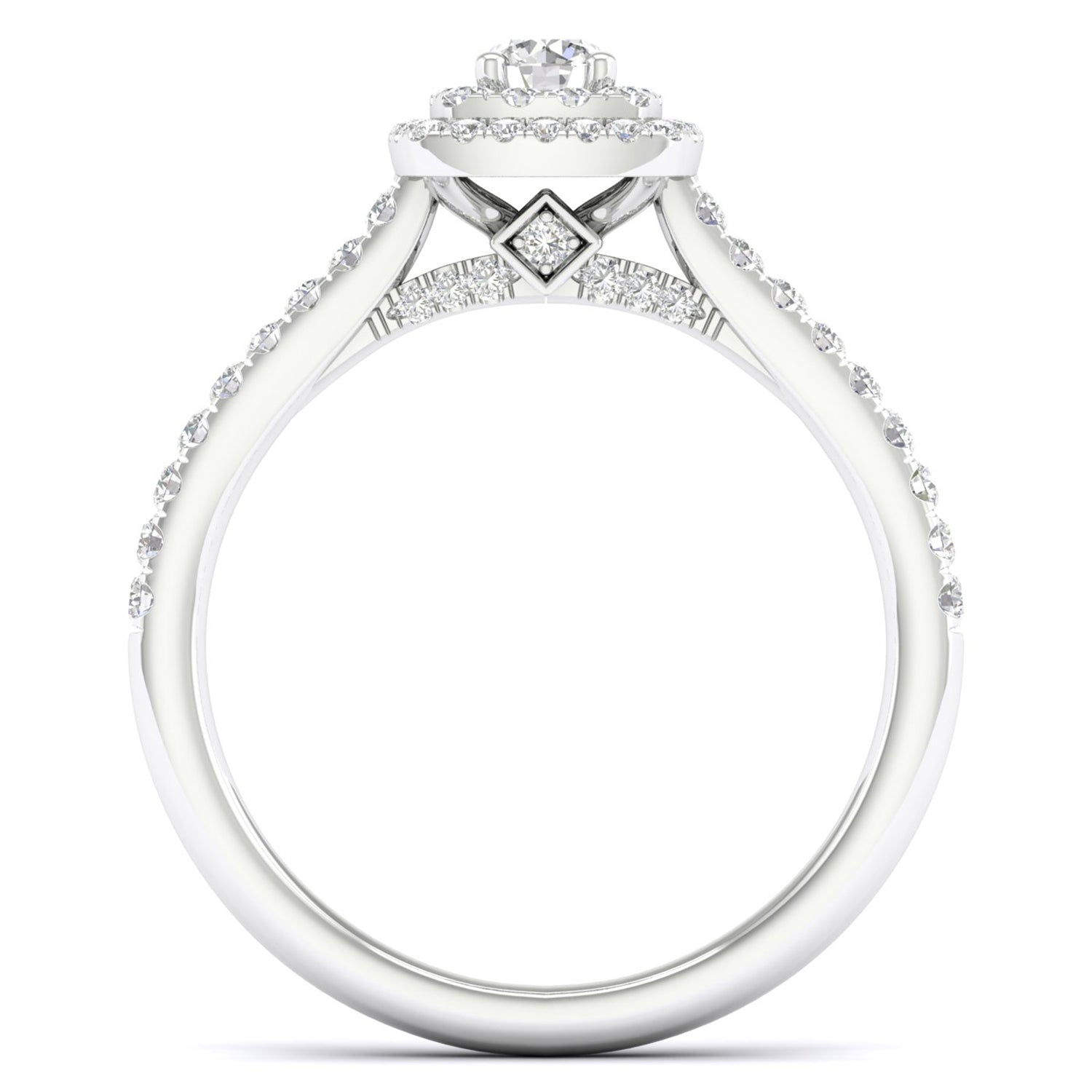 Quaint Signature Round Princess Double Halo Ring_Product Angle_1/2 - 3