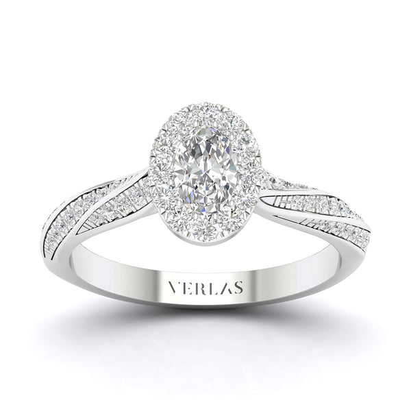 Swirl Iconic Ellipse Halo Ring