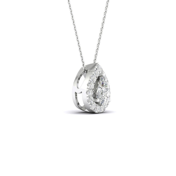Petite Dewdrop Halo Necklace_Product angle_1/6 Ct. - 2