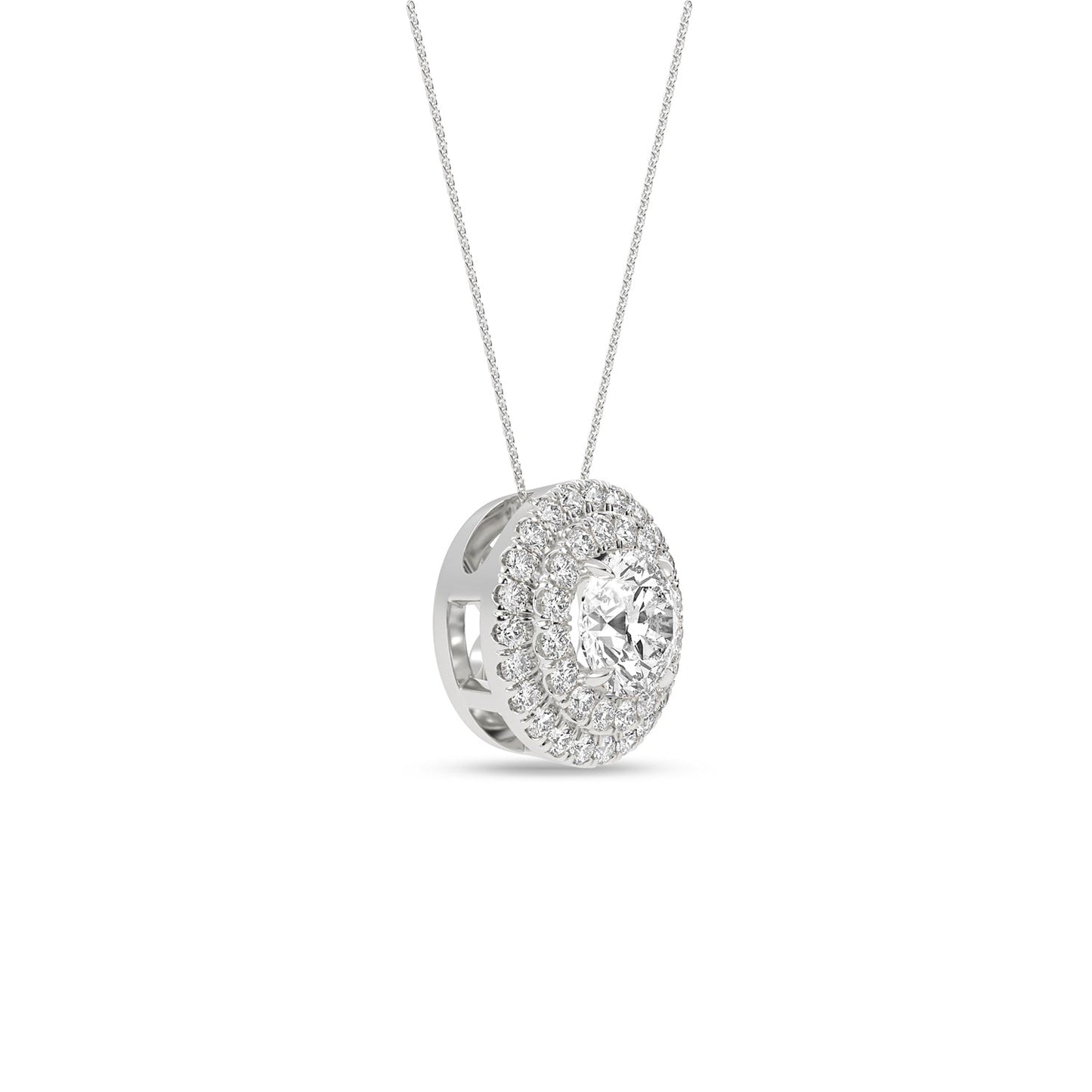 Quaint Double Halo Atmos Round Pendant_Product Angle_1 Ct. - 2