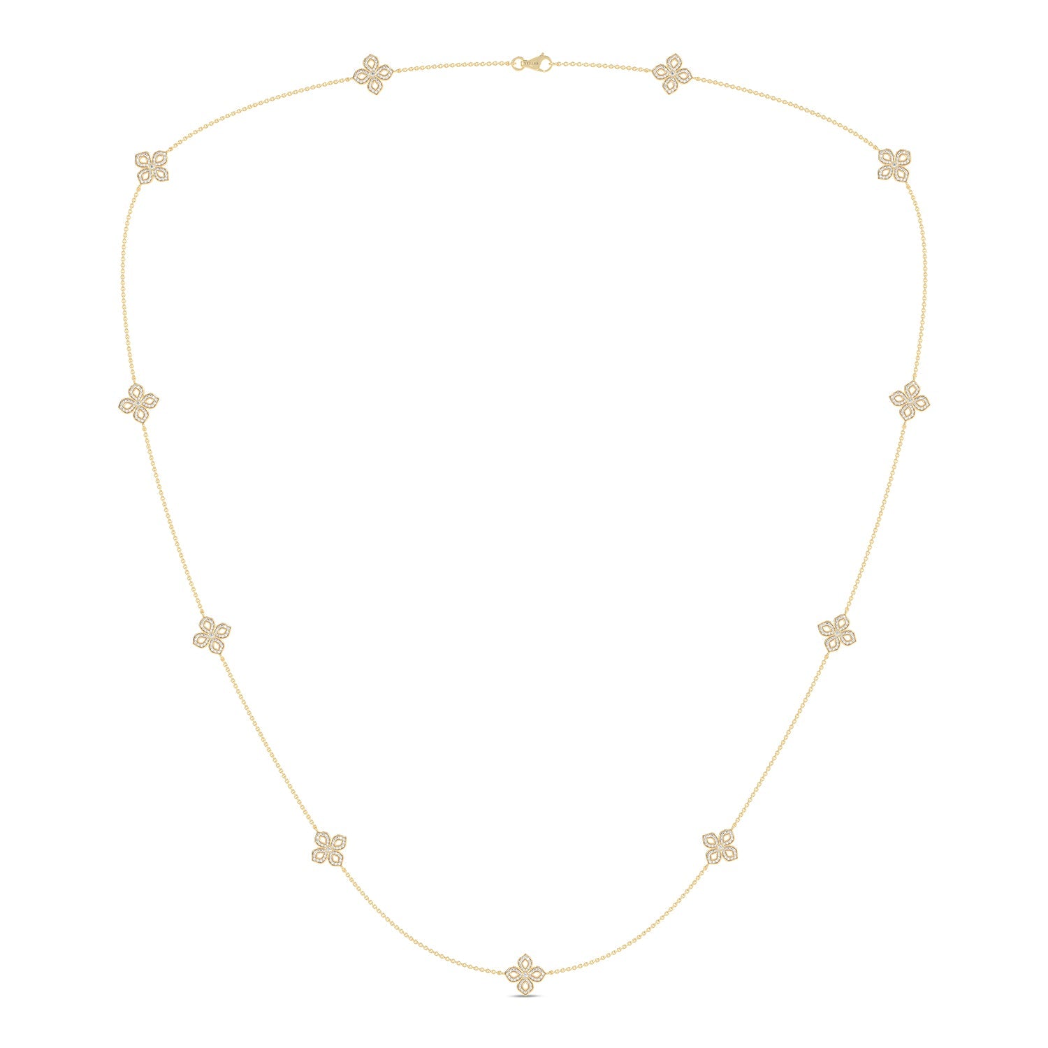 La Fleur Petite Diamond Silhouette Stationed Necklace_Product Angle_1 1/3 - 3