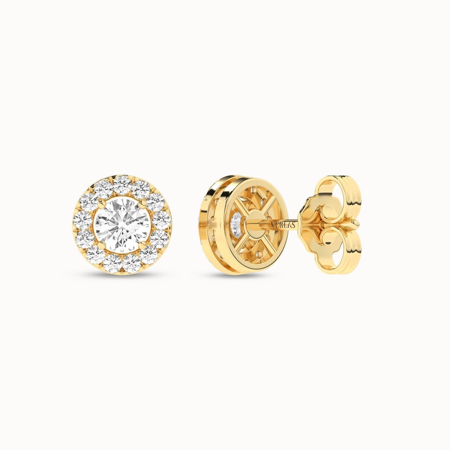 Round Halo Studs_Product Angle_1/2Ct. - 3