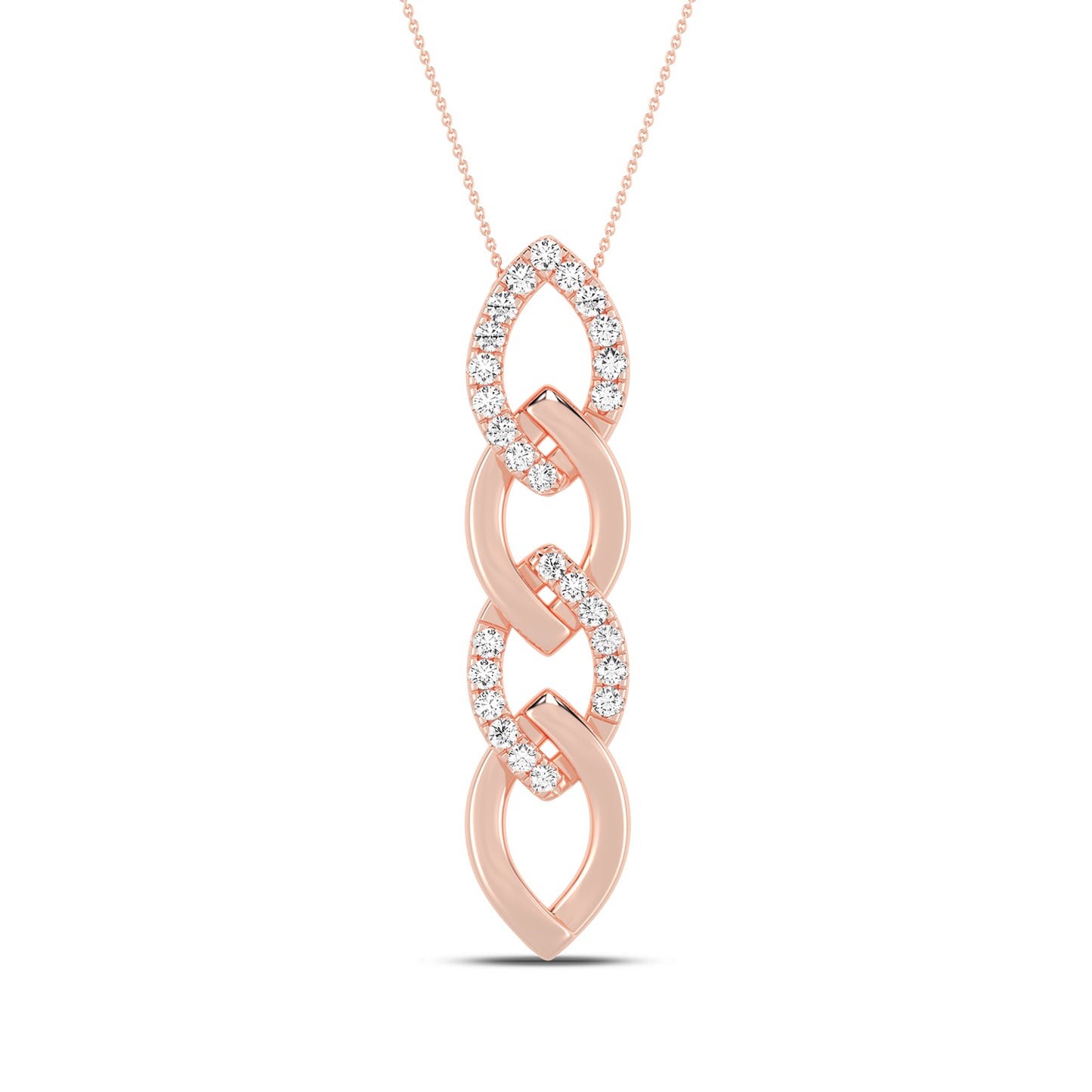 Alternating Cascading Diamond Waterfall Necklace rose gold replica