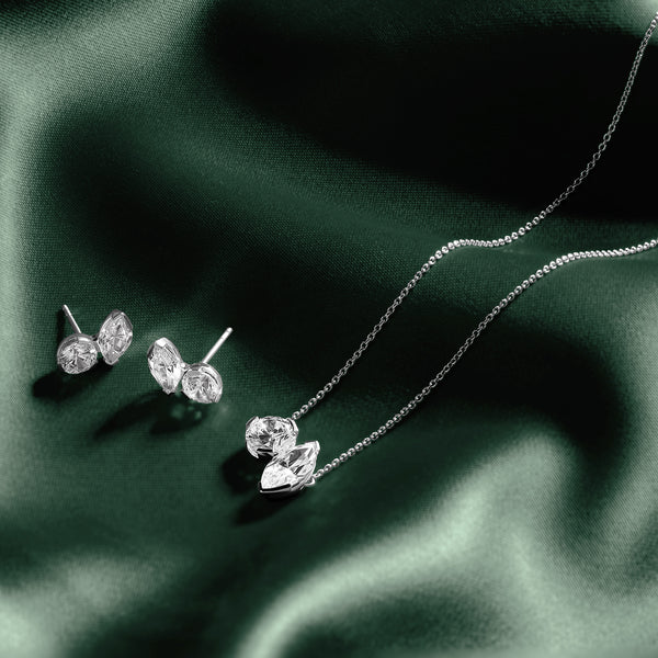 Atmos Round Marquise Diamond Two-Stone Necklace