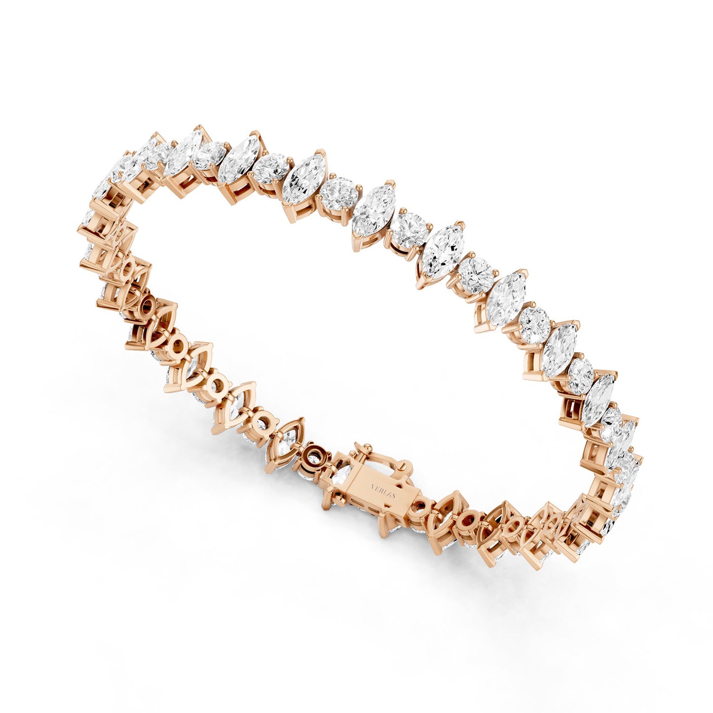 Alternating Marquise & Round Diamond Tennis Bracelet