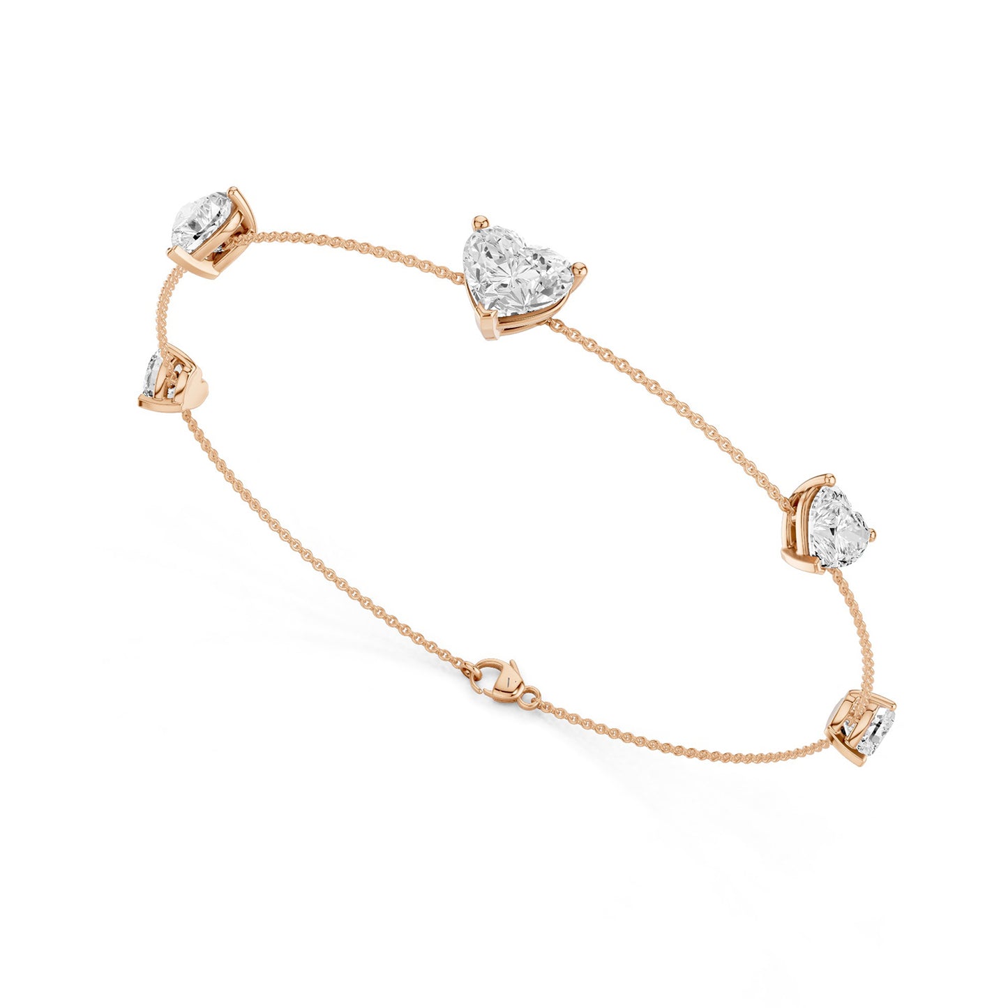 Graduated Vertical Hearts Diamond Bracelet