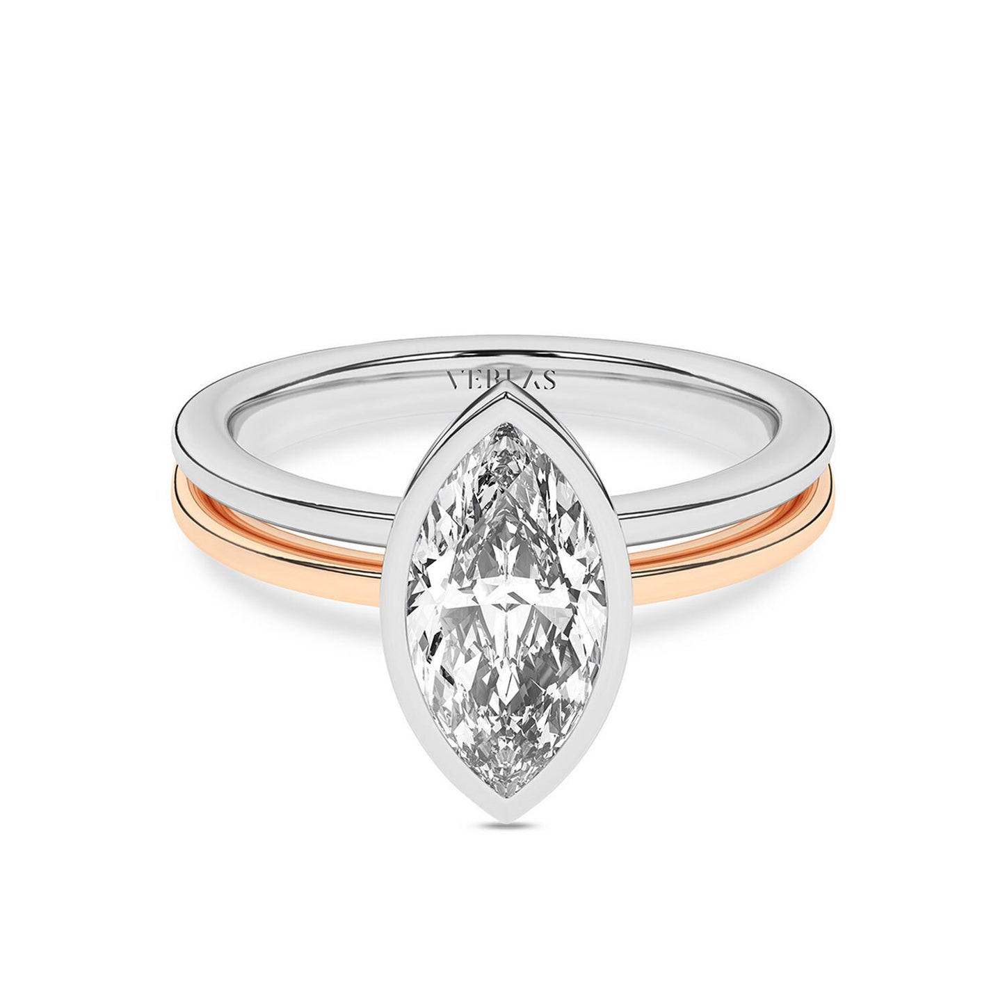 Coupled Marquise Bezel Ring