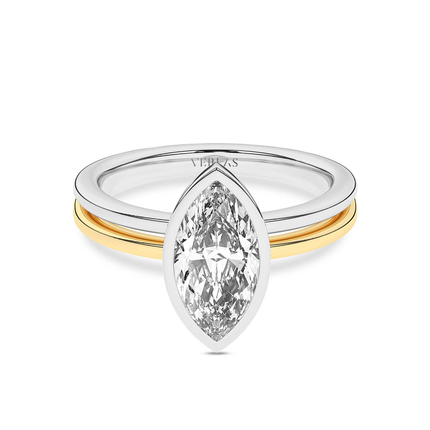 Coupled Marquise Bezel Ring