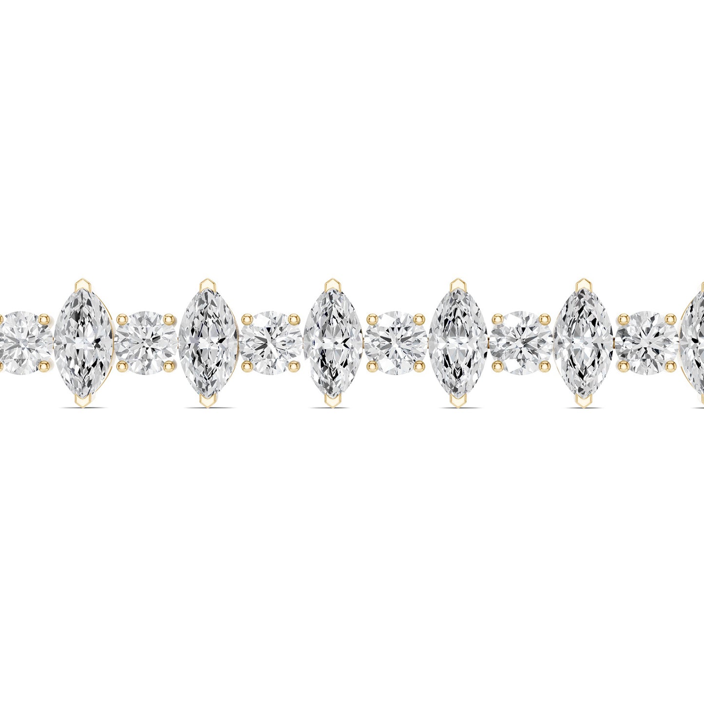 Alternating Marquise & Round Diamond Tennis Bracelet